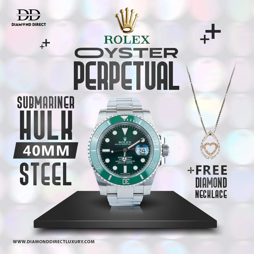Rolex Submariner Hulk 40mm steel Diamond Direct